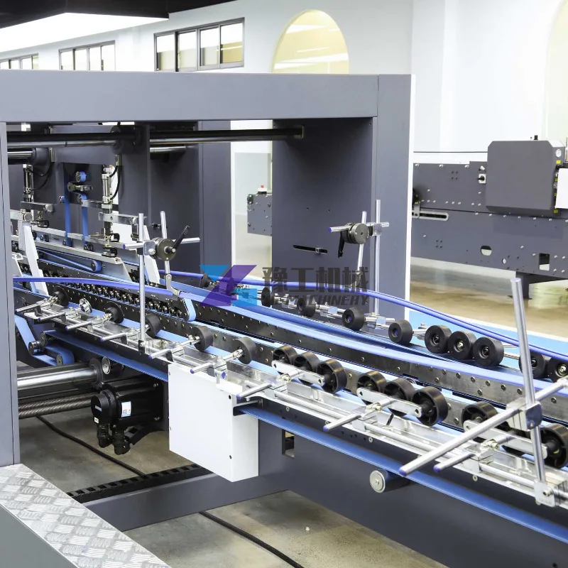 Yugong PCS Fully Automatic 6 Corner Corrugated Boxes Paper Carton Folder Gluer Machine