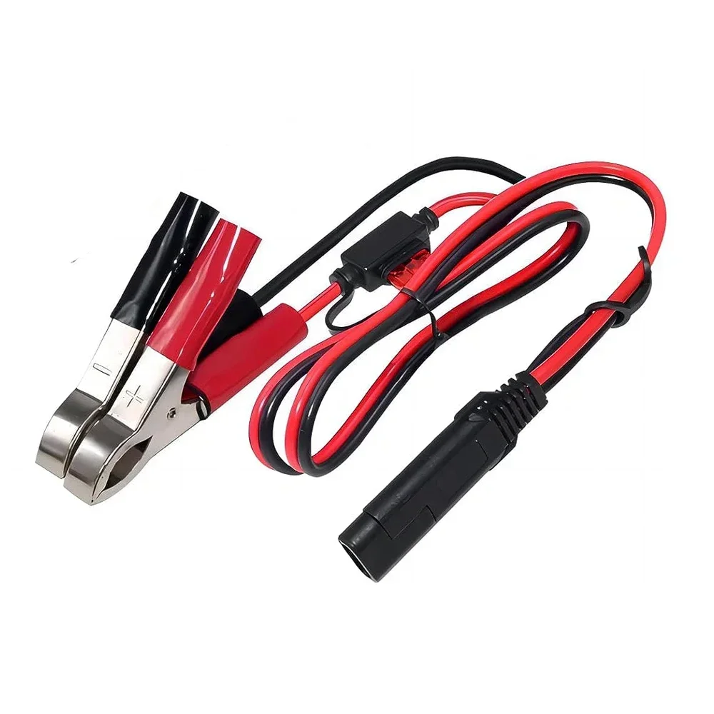 SAE To Battery Alligator Clip 40cm 12V SAE 2Pin Quick Disconnect Cable SAE To Battery Clamp Cord Built-in 10A Fuse