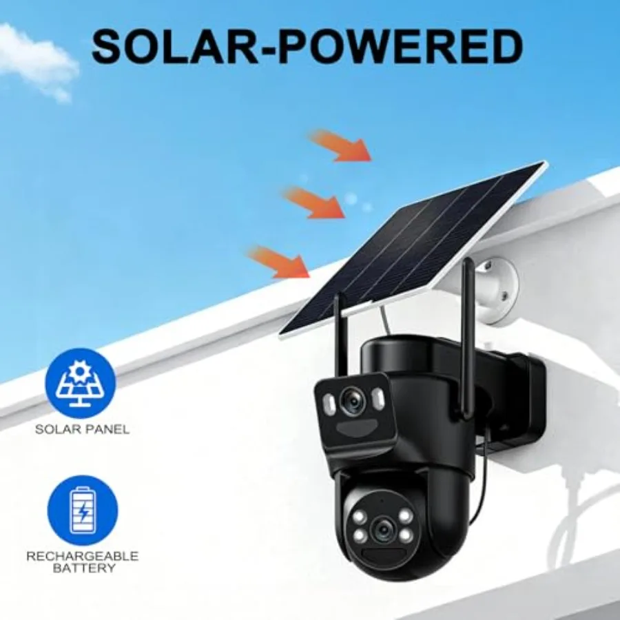 Outdoor solar security camera kit detail