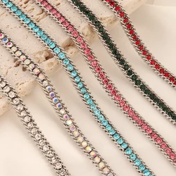 316L Stainless Steel Necklace For Women Luxury Tennis Chain Necklaces Color Crystal Zircon Choker Necklace Jewelry