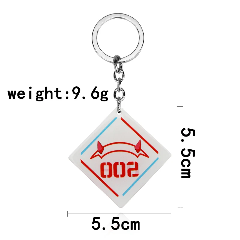 Anime DARLING in the FRANXX 02 Keychain Driver ZERO TWO 002 Red Devil Horn Metal Pendant Car Keyring For Friends Gift - view 3