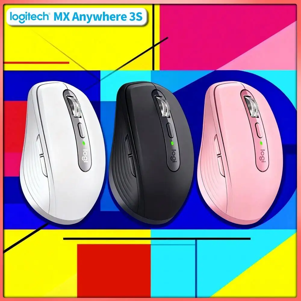 Portable MX Anywhere 3S Mouse - 8000 DPI, USB-C Quick Charge, Silent Click, Ideal for Grocery Expo Trip Short Business Tour