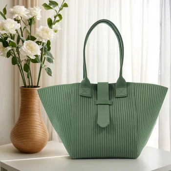 Dames Tote Bag Zwart Gepersonaliseerde Vrouwelijke Student Handtas Grote Capaciteit Groen Witte kraag Woon-werkverkeer Grijze schoudertas