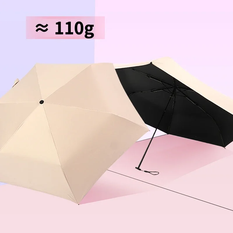 Mini Ultralight Umbrella for Women Girl Carbon Fiber Trifold Portable Pencil Sunny and Rainy Umbrella Paraguas Mujer Sombrillas