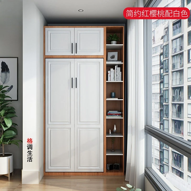 Small Apartment Living Room Balcony Invisible Bed Is Turned Over Wardrobe Integrated Is Turned Over Folding Wall Bed with