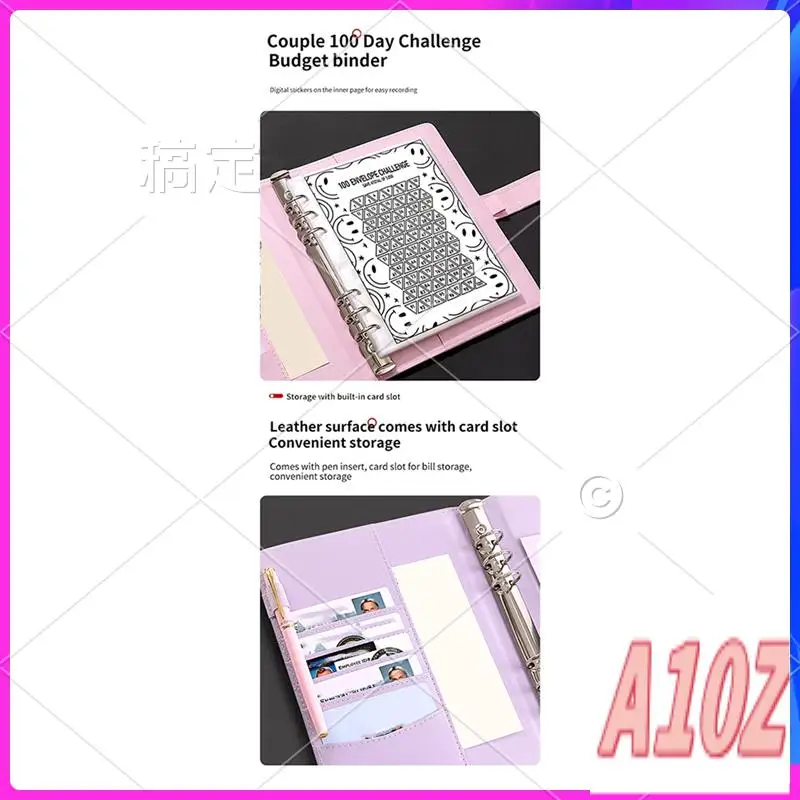 0Z-100 Envelopes Budget Book 100 Envelope Challenge Binder, Money Saving Binder (Blue)