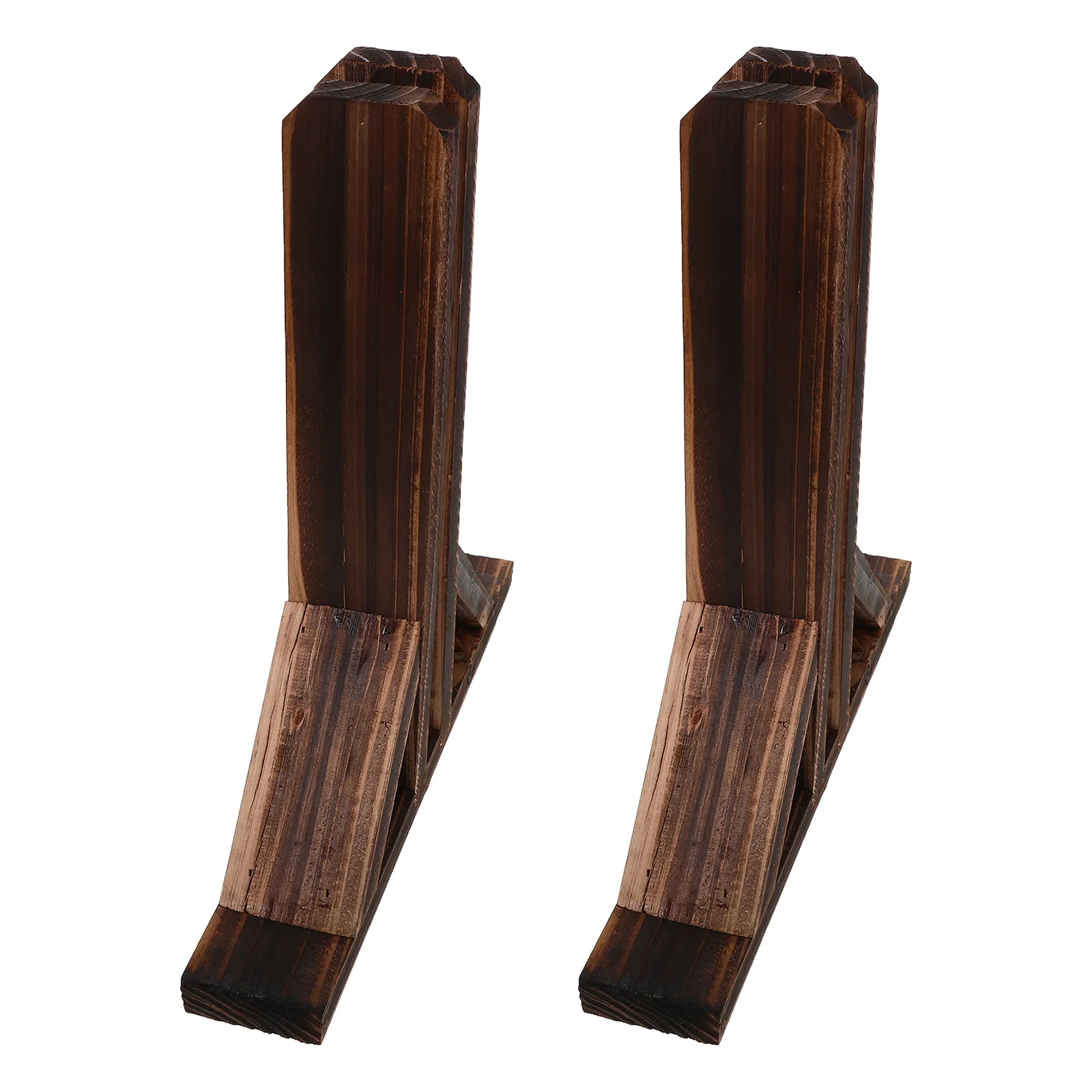 

2Pcs Wooden Garden Fence Bases Rustic Solid Wood Support Feet for Outdoor Lawn Picket Fence Trellis Stand Privacy Screen Holder