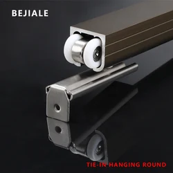 Stainless Steel Hanging Wheel Sliding Door Pulley Wooden Door Sliding Door Bathroom Silent Hanging Rail Glass Door Track
