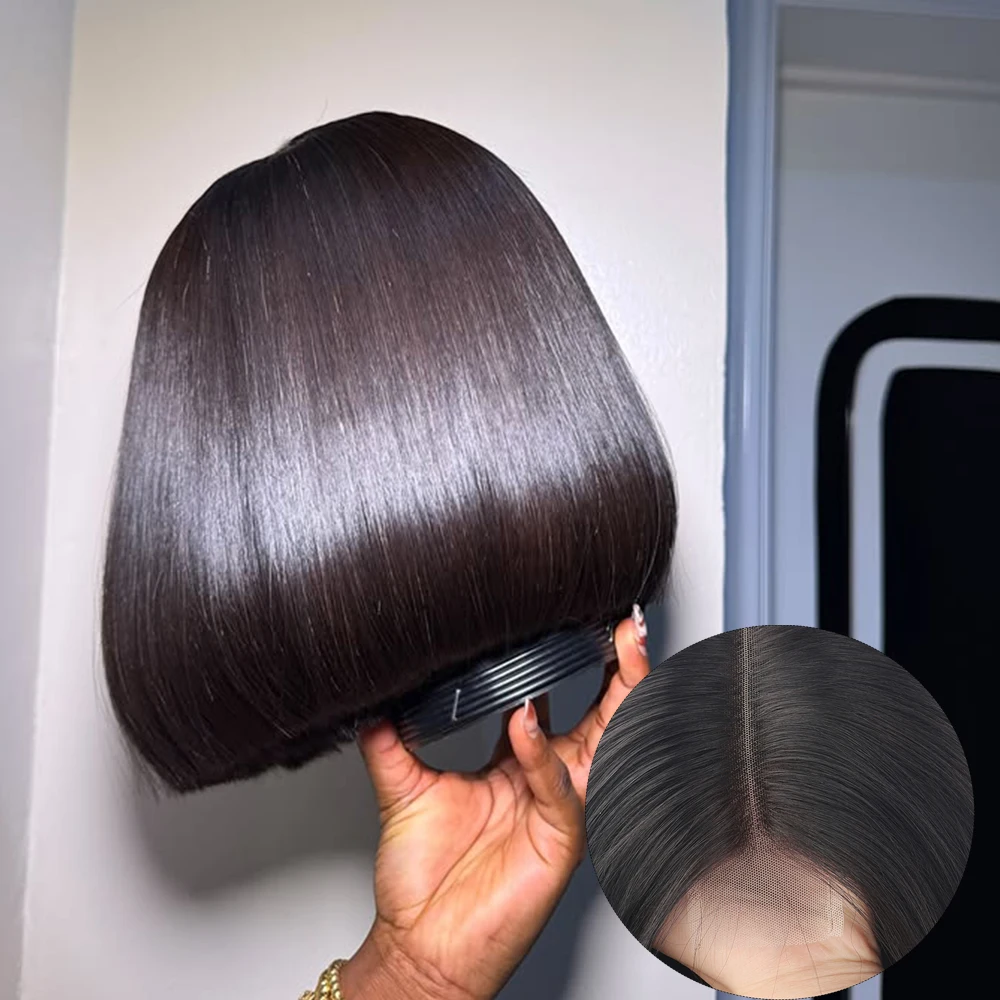 300% Density bone straight bob wig