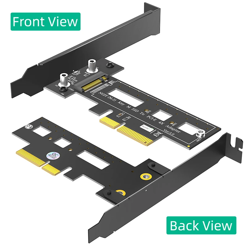 PCIE NVME Adapter PCI Express 3.0 X4 auf M.2 NVME M Key Erweiterungskarten-Riser mit niedriger Halterung unterstützt 2242 2260 2280 M2 NVME SSD