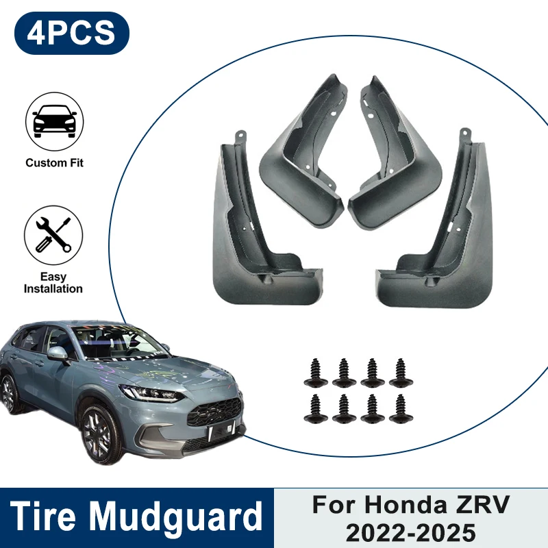 

Waterproof Anti-Splash Car Mudguards 4PCS For Honda ZRV 2022 2023 2024 2025 Fender Mud Flaps Auto Exterior Protection Accessory