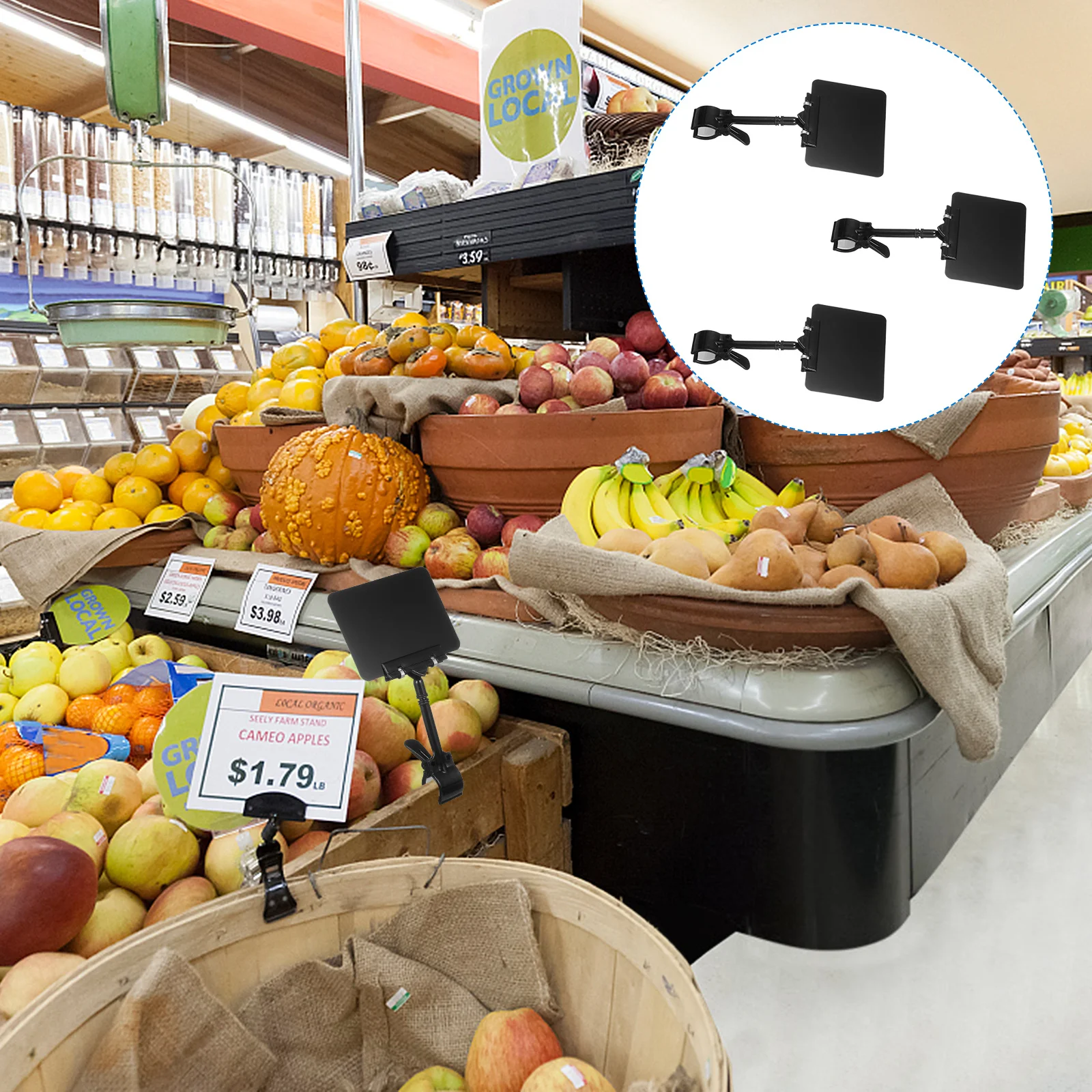 

3pcs Price Tag Holder Label Stand Display Rack For Fruits Vegetables Food Sign Chalkboard Clip Advertising Lightweight Sign