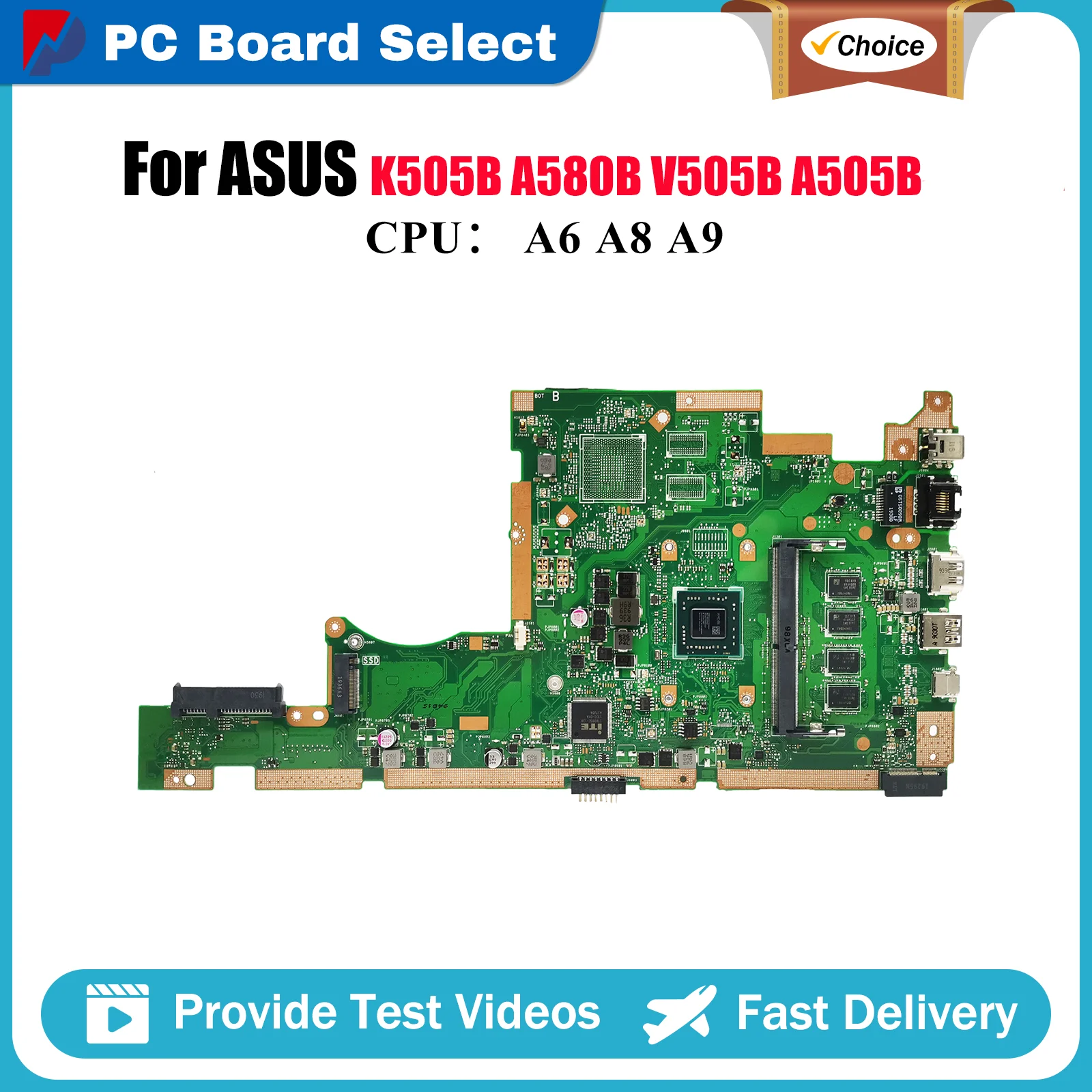 

X505BA Материнская плата для ноутбука ASUS VivoBook X505BP A505B X505BA X505B K505B V505B A580B Материнская плата для ноутбука с процессором A6 A8 A9 stk