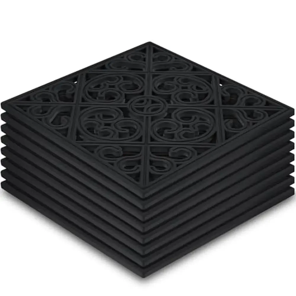 

Heavy Duty 8-Piece Rubber Stepping Stone Set Outdoor Garden Tile Pathway Weather Resistant Sturdy Step Grass Sand Garden Easy