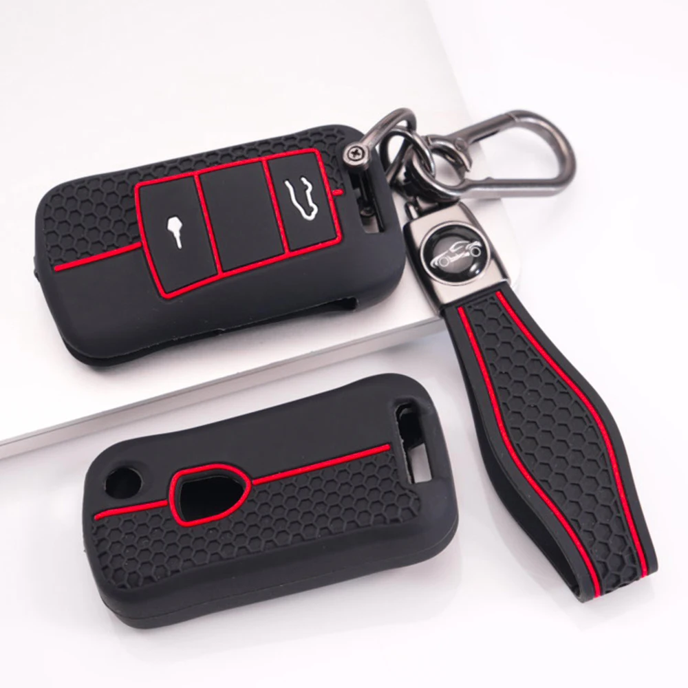 Smart Key Shell With Lanyard For Porsche 911 911 GT3 Cayenne Macan Panamera Cayman Boxster 718 Taycan Carrera Secure Grip