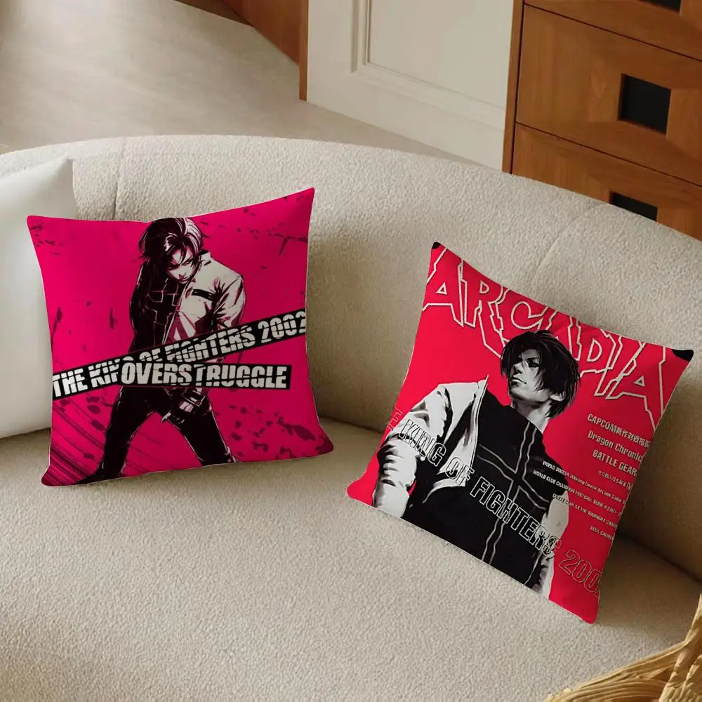 K-KOF The King of F-FighterS Cushion Cover Daily Washable Linen Pillowcase Soft  for Sofa Bed Home Room Decor