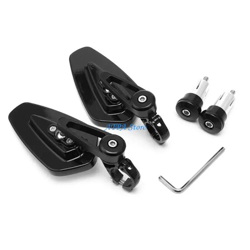 

U13C Universal 7/8" Black Motorcycle Billet Aluminum Bar End Side Rearview Mirrorsc