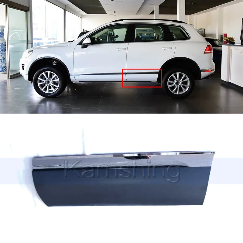 Kamshing Rear Door Guard Panel For Volkswagen Touareg 2011-2018 Rear Door Collision Panel Door Trim Strip (no paint color)