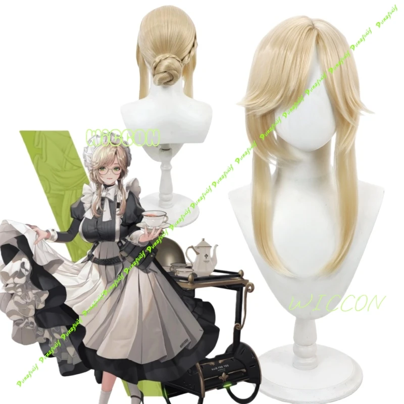 

Длинный льняной золотой парик Eddie для косплея длиной 55 см, термостойкий для вечеринки в стиле аниме на Хэллоуин