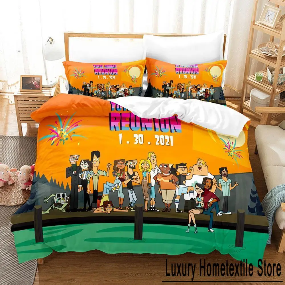 

New Total Drama Bedding Set Single Twin Full Queen King Size Bed Set Aldult Kid Bedroom Duvet cover Sets Anime Bed Sheet Set