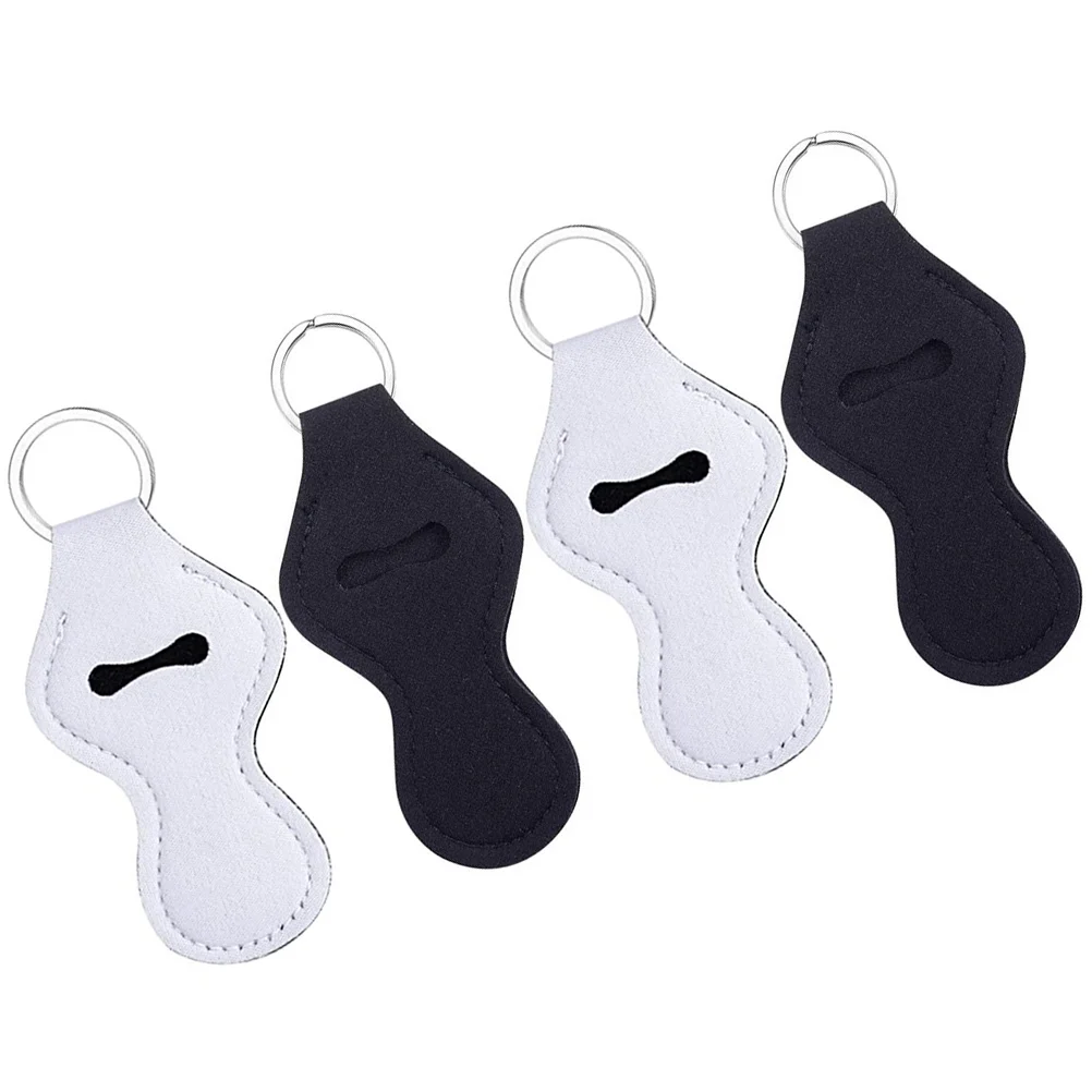 Portachiavi con custodia per rossetto da 4 pezzi Porta balsamo per labbra in neoprene premium Custodia da viaggio compatta per organizer per trucco lucidalabbra