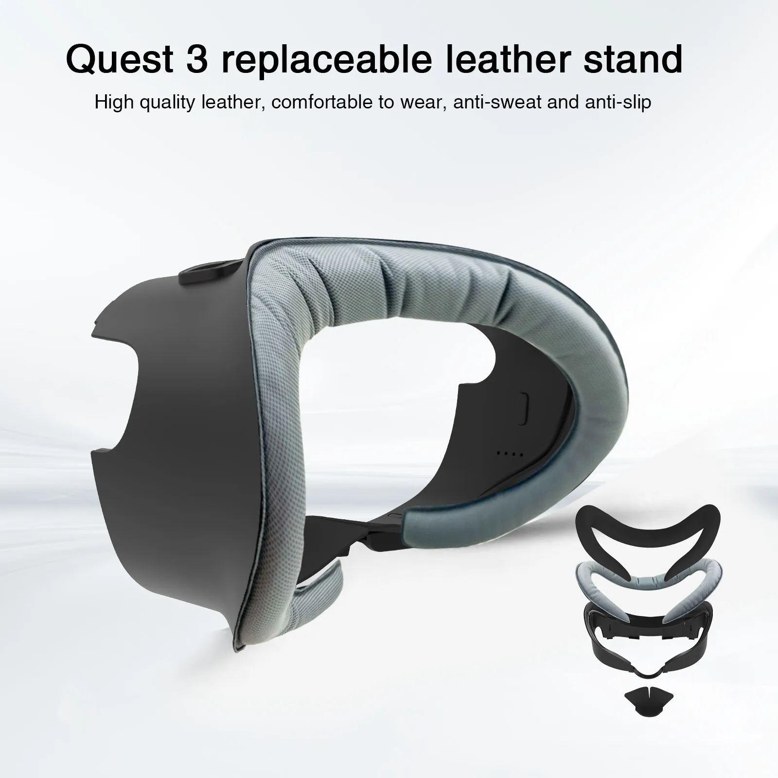 

Face Cover For Meta Quest 3 Replacement Facial Interface PU Leather Cushion Bracket Anti-Leakage Nose Pad VR Glasses Accessories