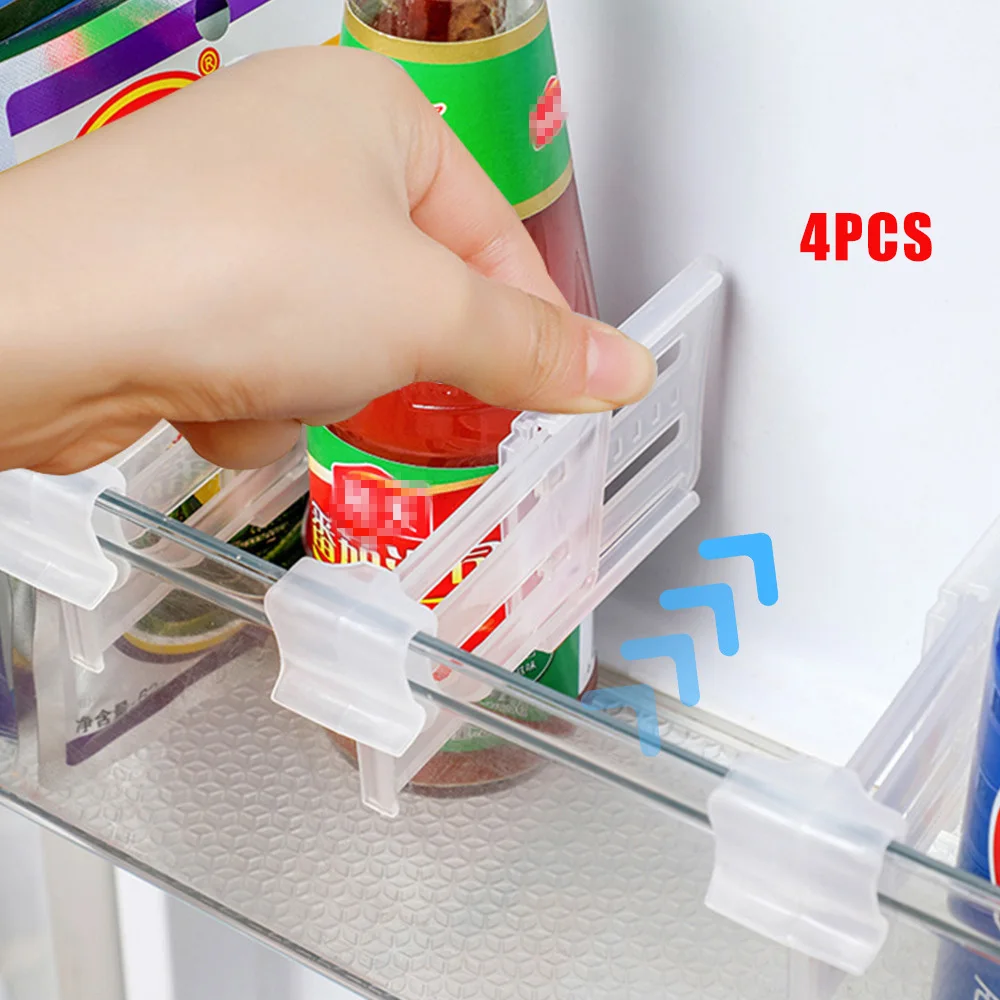 Refrigerator Storage Partition Plastic Bottle Rack Kitchen Tools Assortment Kitchen Storage Refrigerator Side Door Divider Clips