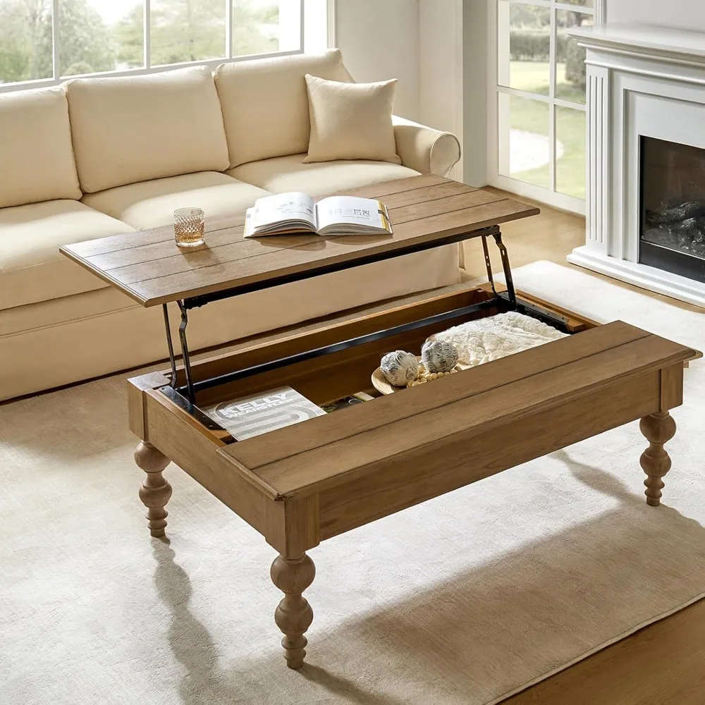 

Журнальный столик с подъемной столешницей и местом для хранения, ножки в форме тыквы, деревянный раскладной столик для гостиной, желудь