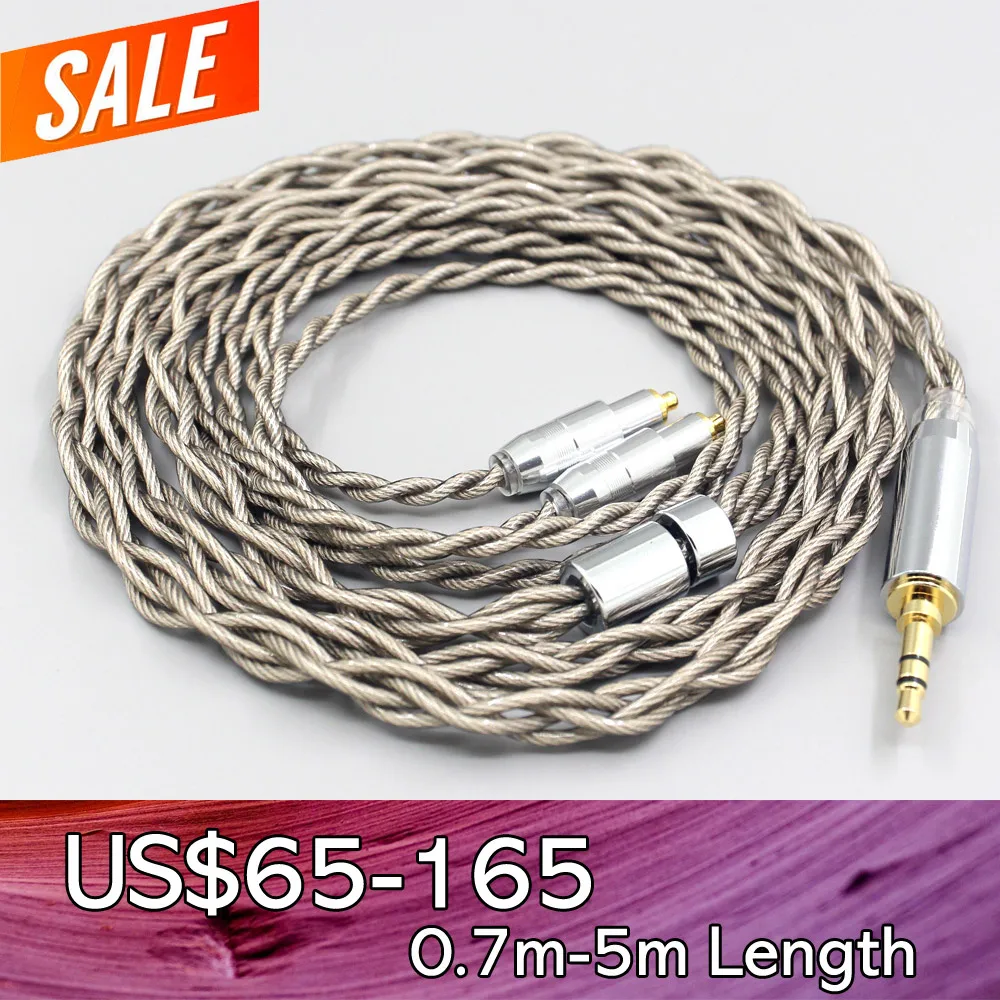 

99% Pure Silver + Graphene Silver Plated Shield Earphone Cable For Shure SRH1540 SRH1840 SRH1440 4 core 1.8mm LN007938