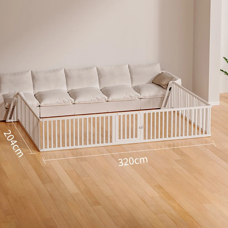 Valla para perros DIY de 60 CM de altura, puerta para sala de estar, jaula de recinto interior para mascotas, previene fugas, aislamiento, corral para cachorros, suministros.