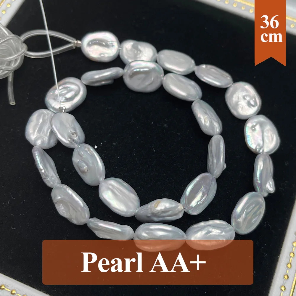 

36cm Natural Freshwater Gray Pearl Bead Oval Shape Pearl Loose Spacer Beaded for Making DIY Jewelry Necklace Bracelet 7x15mm