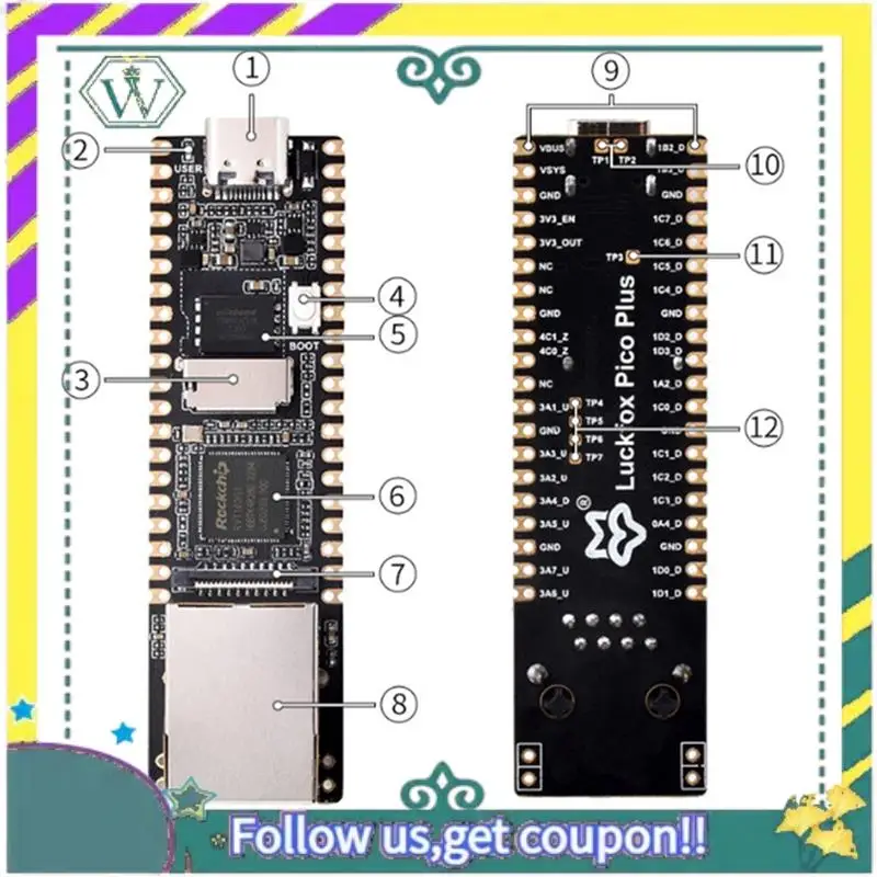 NEW Development Board Module For Luckfox Pico Plus M Luckfox RV1103 Linux Cortex-A7 Development Board With Network Port