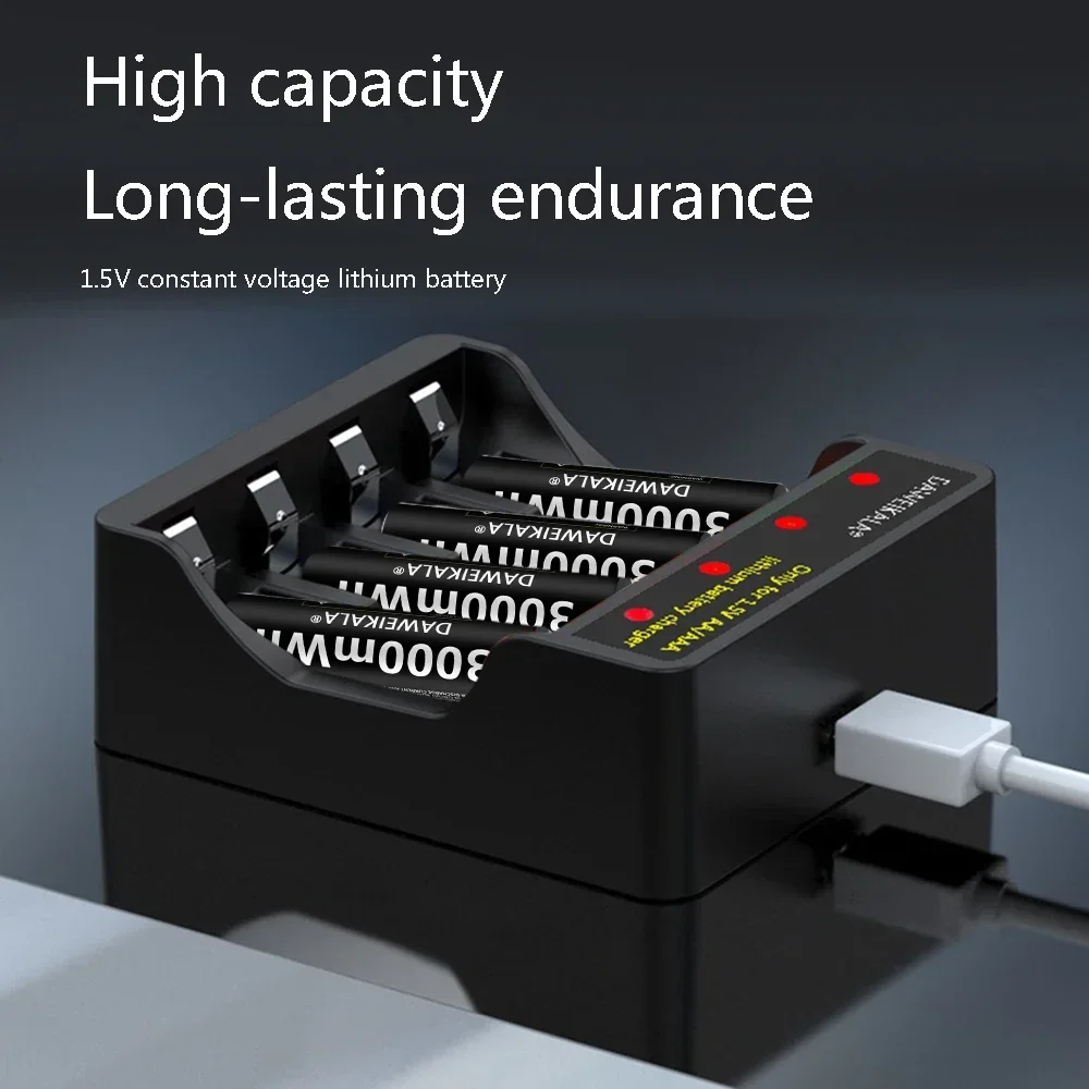 AAA 3000mWh 1.5V Li-Ion Rechargeable Battery AAA Lithium Batteries Wholesale For Mouse Flashlight Fan Game Machine