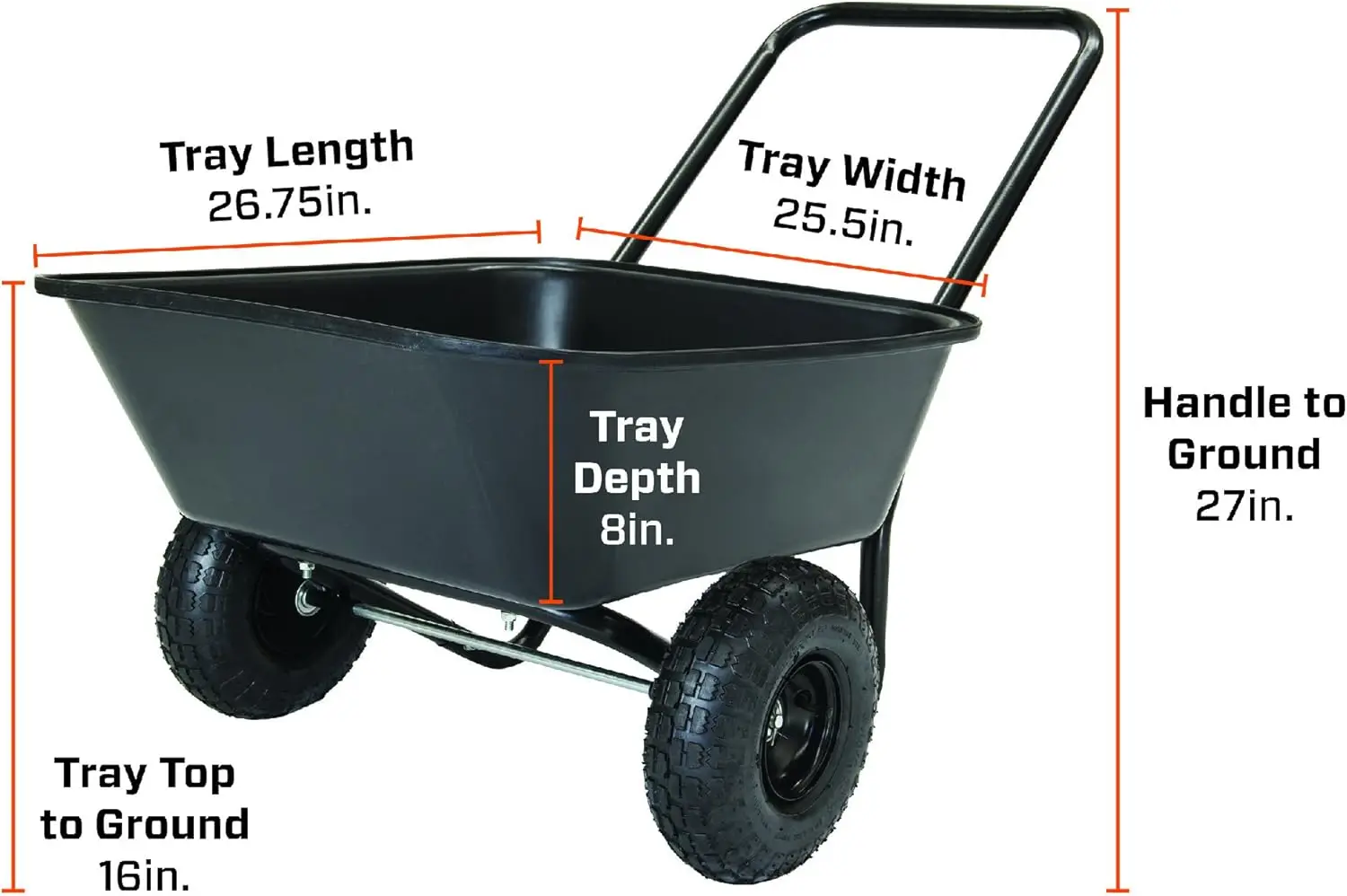 70019 Garden Barrow Dual-Wheel Residential Wheelbarrow Garden Cart