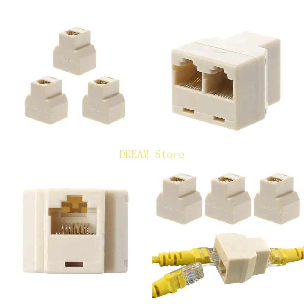 

3Pcs 1 To 2 Way LAN Ethernet Cable RJ45 Female Splitter Connector Adapte best sale