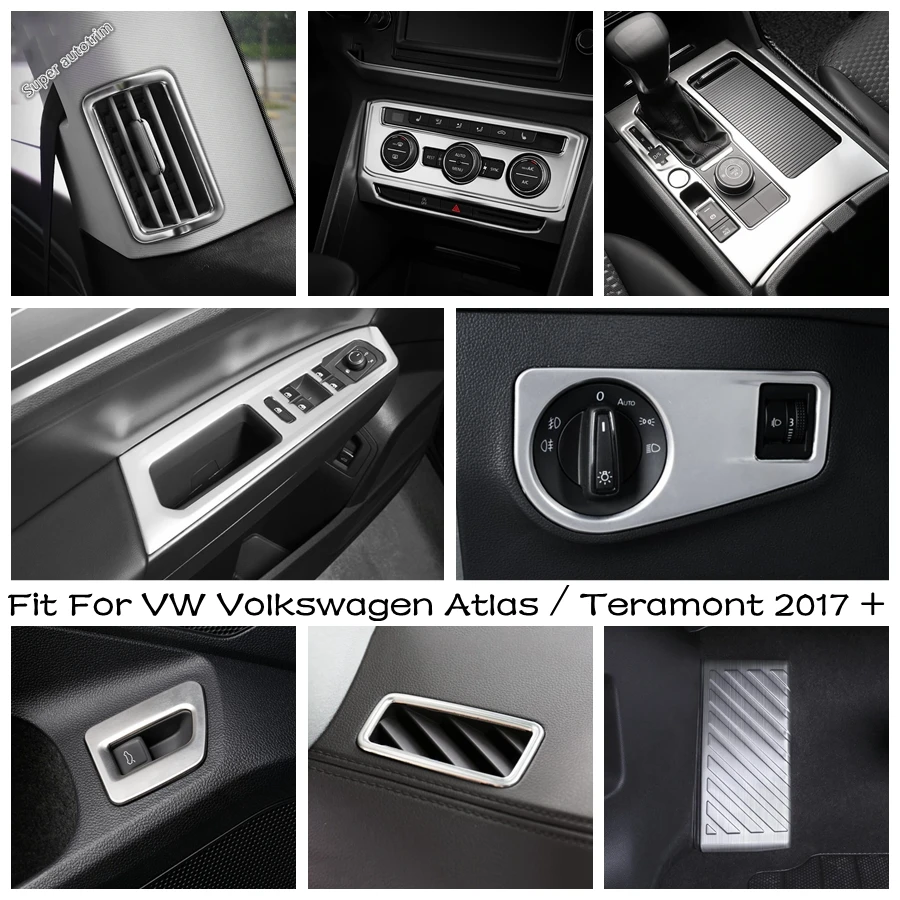 

Stainless Steel Interior For VW Volkswagen Atlas / Teramont 2017 - 2020 Car Footrest Pedal / Rear Trunk Door Control Cover Trim