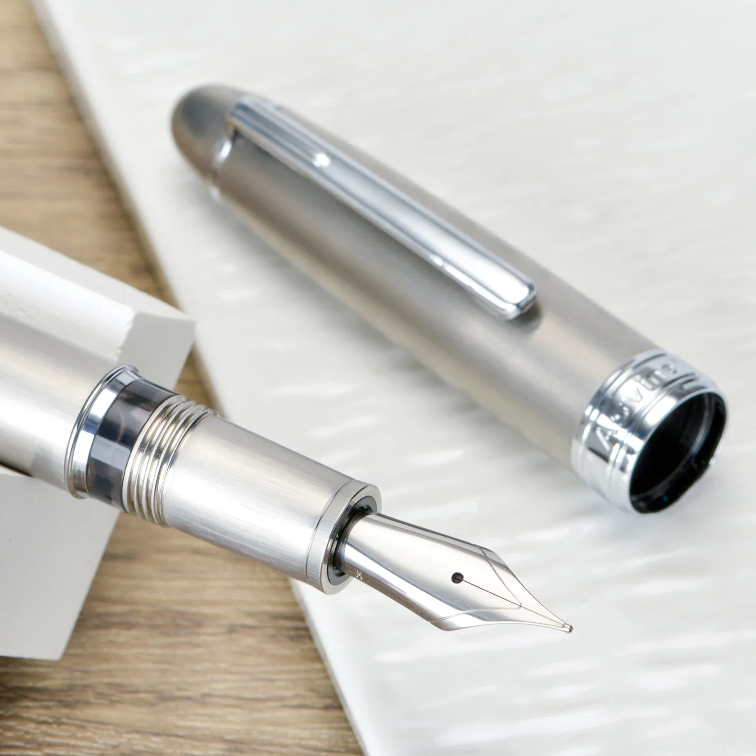 

1PCS Asvine J16 Piston Fountain Pen Germany Jowo EF/F/M/B Nib, Solid Titanium Smooth Writing Office Gift Pen Office Supplies