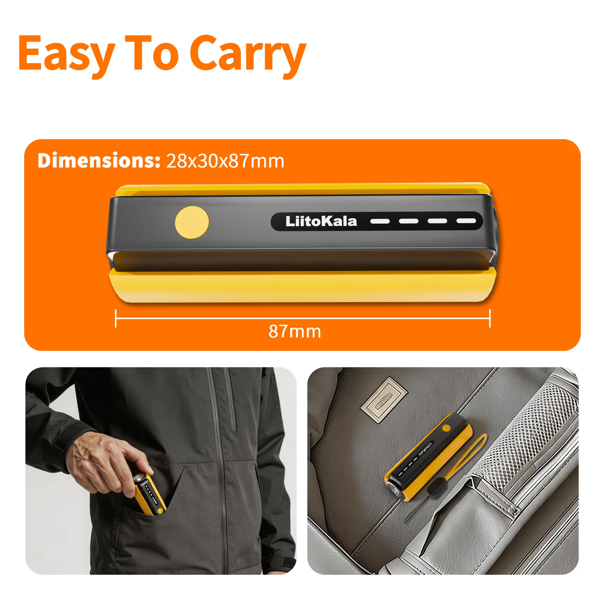 LiitoKala PB-E01 LED Flashlight with Laser Built-in 5000mAh Rechargeable Battery Portable Mini White Light