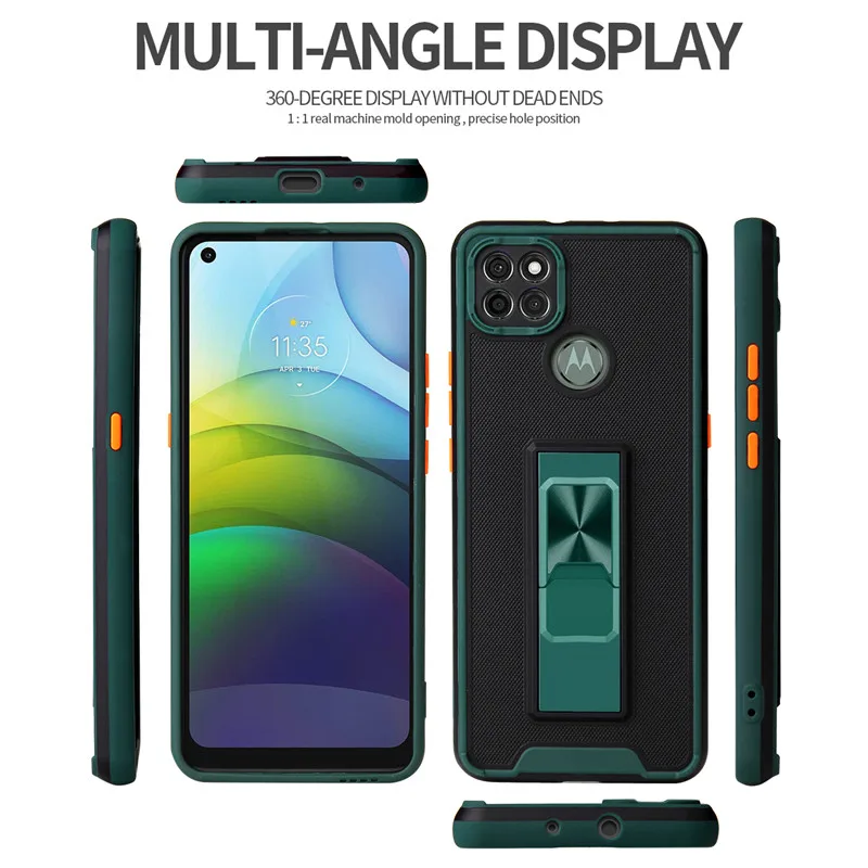 Rugged Armor Case For Motorola G9 Plus Play Car Magnetic Ring Holder Stand Cover For Moto G8 E7 Power E6S 2020 G Stylus 5G 2021