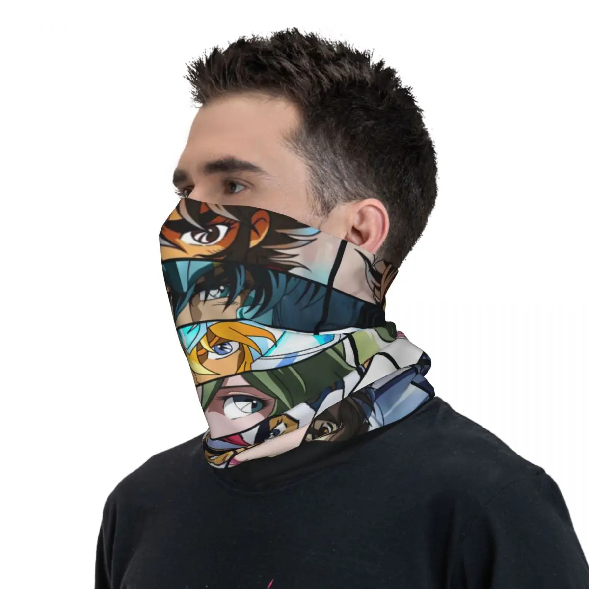 커스텀 레트로 황도십이궁 세인트 세이야 캐릭터 넥워머 남녀 겨울 스키 스카프 게이터 애니메이션 만화 얼굴 가리개