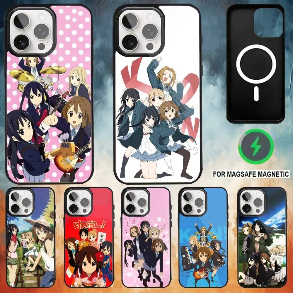 

Classic cute Anime K-K-ON Phone Case For iPhone 17 16 15 14 13 12 Pro Max Plus for Magsafe Mirror Wireless Magnetic Cover