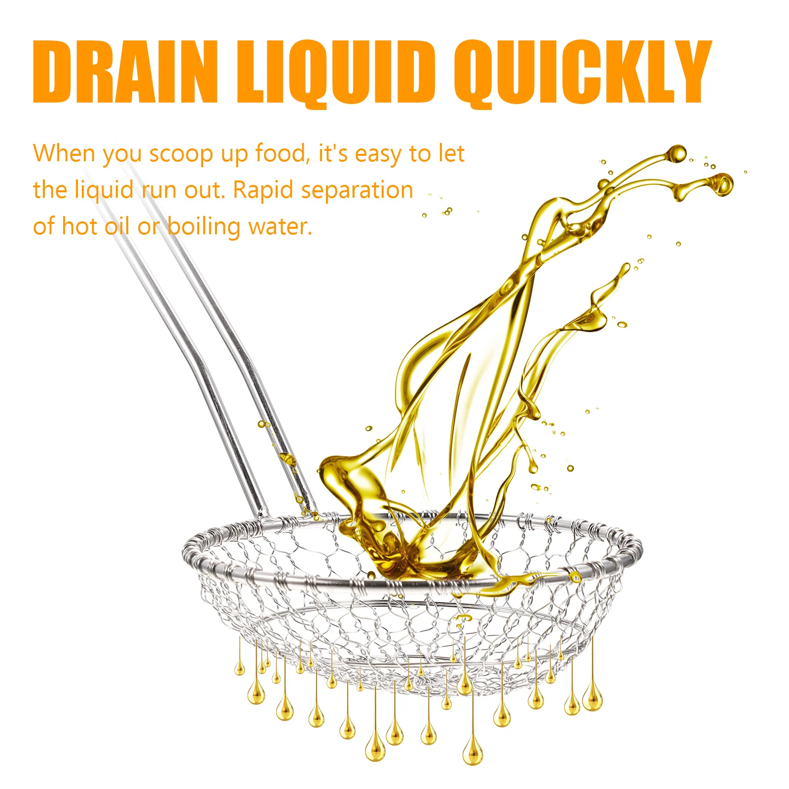 

Stainless Steel Frying Strainer Spoon Skimmer Hollow Long Handle Soup Strainer Heat Resistant Kitchen Utensil Oil Water