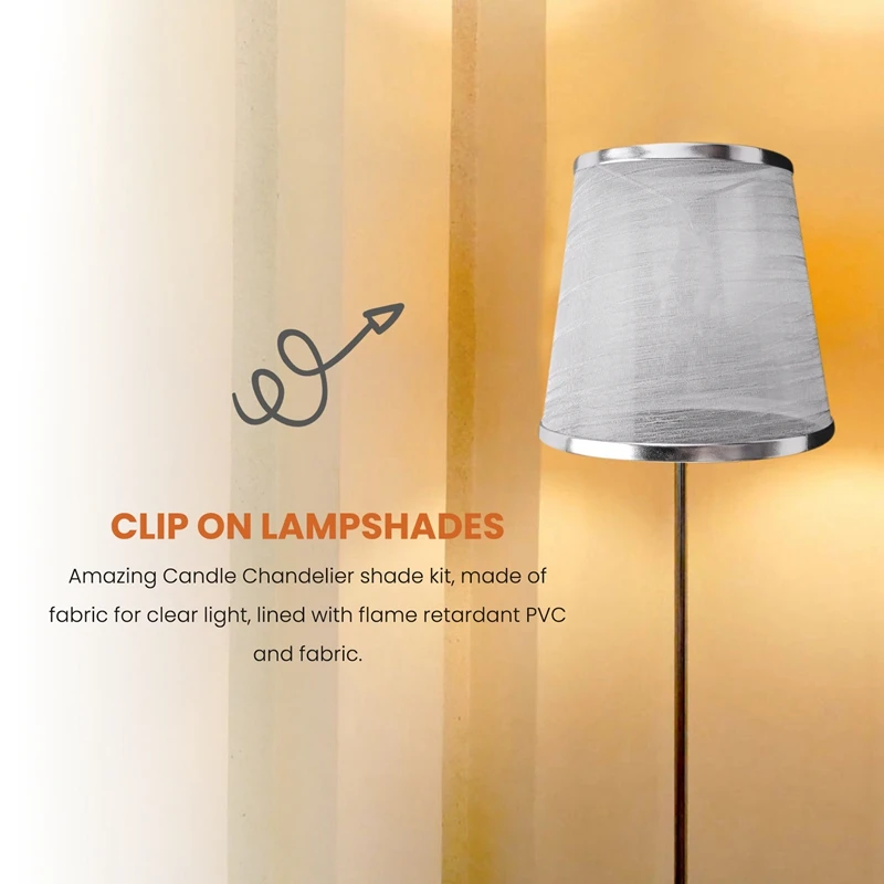 2 Pack Clip On Gauze Chandelier Lamp Shades Little Upright Wall Candle Light Lampshade