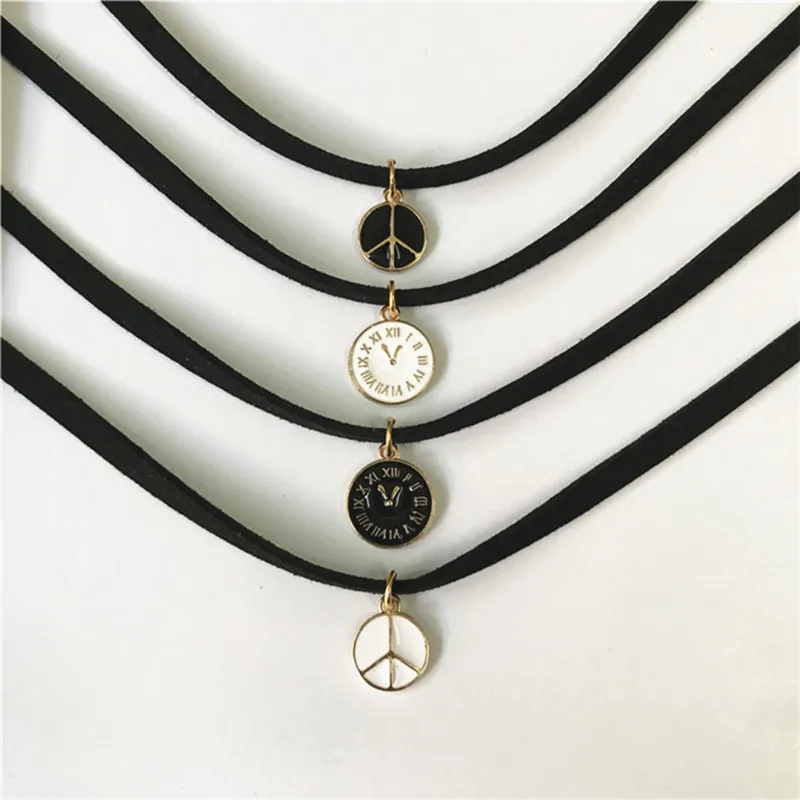 Retro Charm Jewelry Women Gothic Black Lace Velvet Choker Necklace  Love Cross Necklaces & Pendants For Women Gifts Handmade