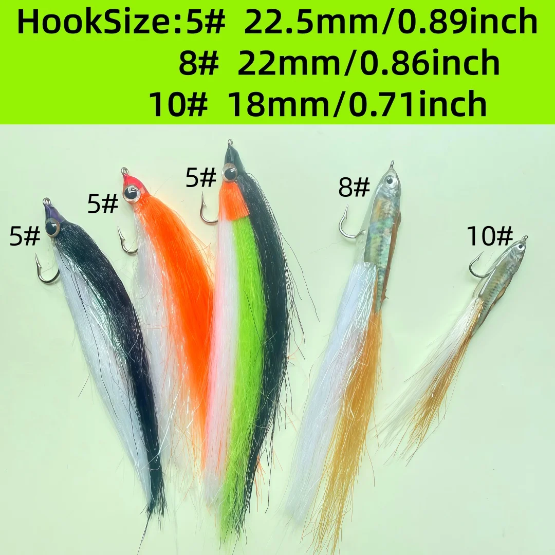 5/10 Pcs/Set UV Active Ice Silk Fish & Simulated Minnow Fly Fishing Lures with 3D Eyes  Freshwater Saltwater Trout Bass Baits