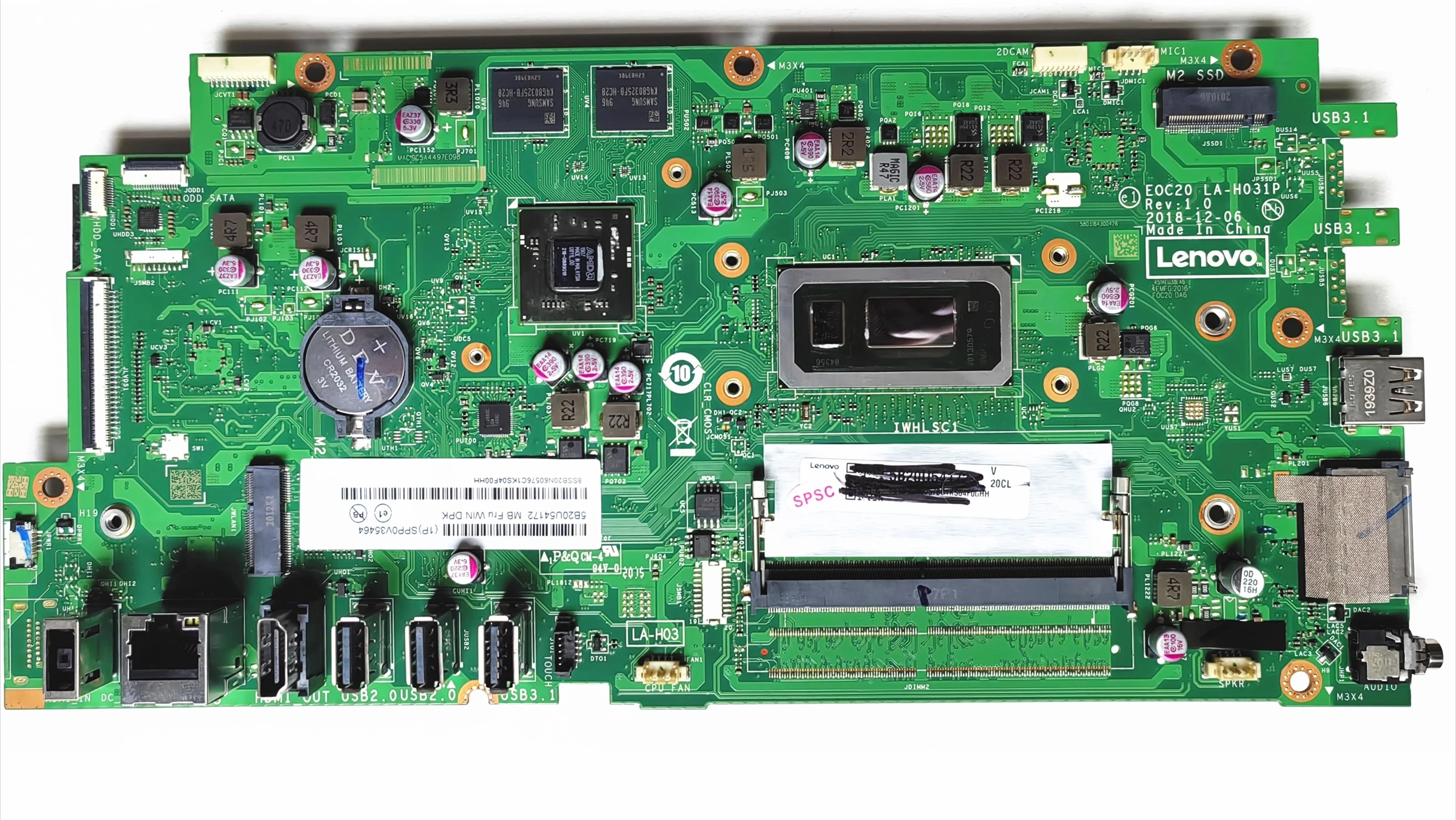

Applicable To: Lenovo Ideacentre AIO 520C-24IWL 330-20IGM Main Board LA-H031P Laptop Main Board Accessories