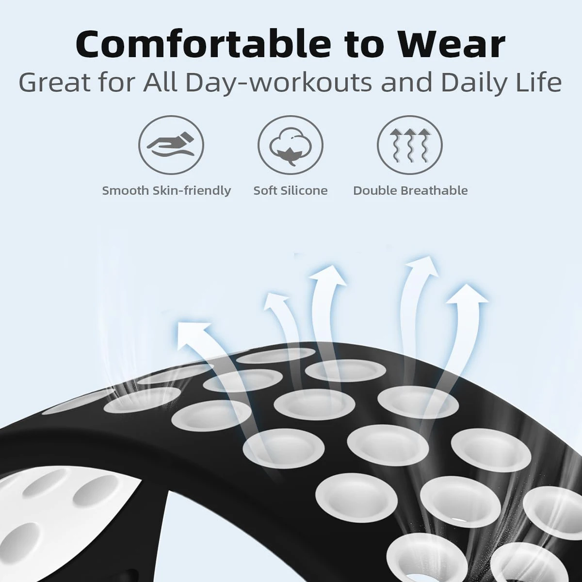 Respirável Sport Silicone Strap para Samsung Galaxy Watch, Pulseira Ajustável, Pulseira Ultra Macia, 7 Pulseiras Ultra, 47mm