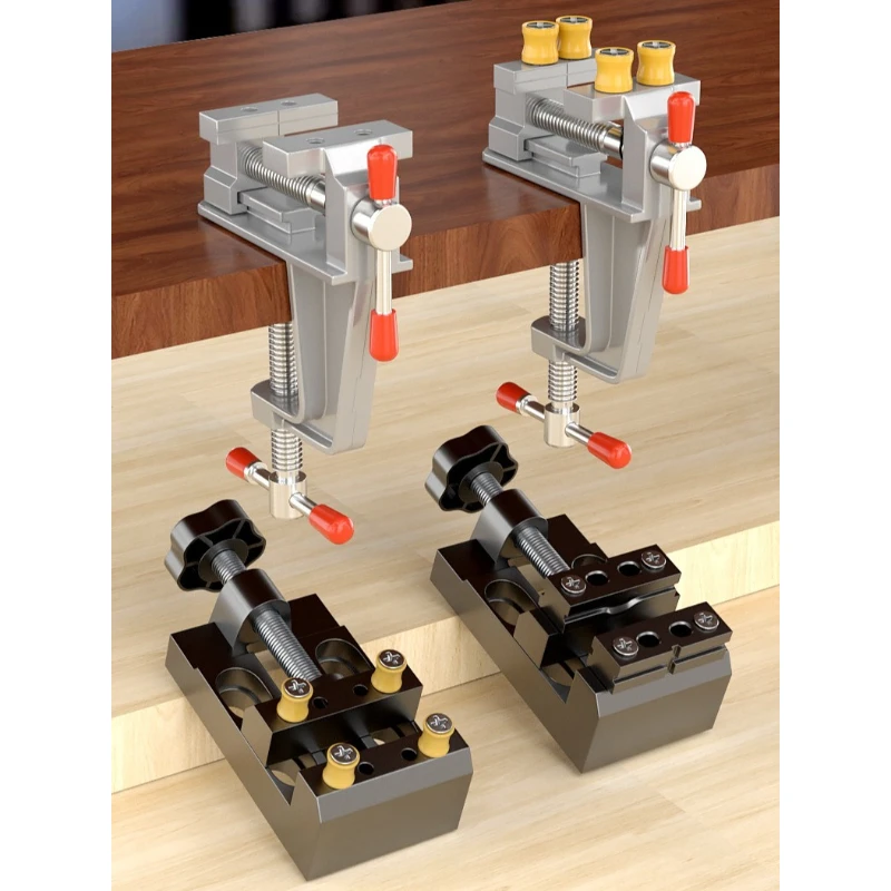 

Мини-настольные тиски, многофункциональные бытовые настольные тиски из алюминиевого сплава, зажим для верстака, деревообработка, сделай сам, фиксированное приспособление, ручные инструменты