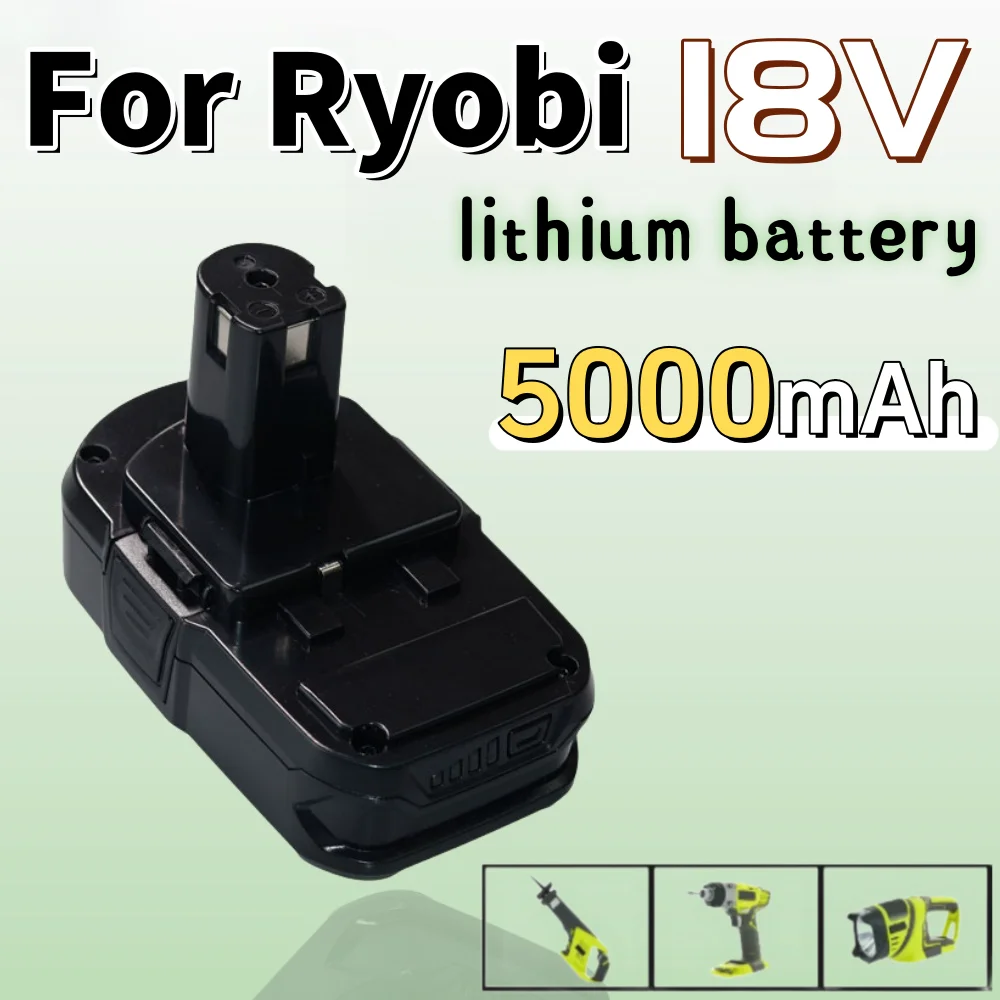 

For Ryobi 18V 5J 5000mAh Li-Ion Rechargeable Battery Pack P107 P105 P104 P103 P102 P108 Power Tool Battery