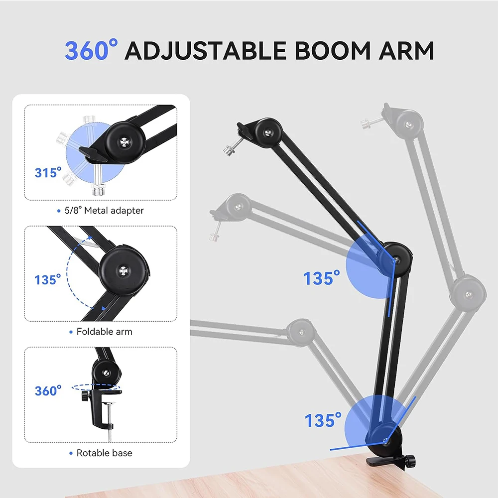 Elikliv Digital Microscope Flexible Arm with Ring Light Suspension Boom Scissor Arm Stand Metal Bracket for DM602 flex